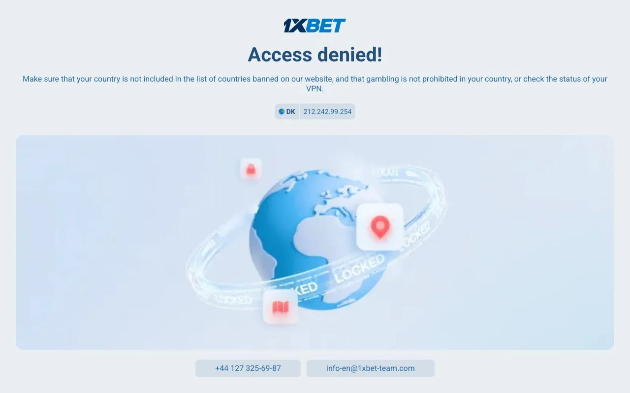 Screenshot of the 1xBet RDC betting platform homepage